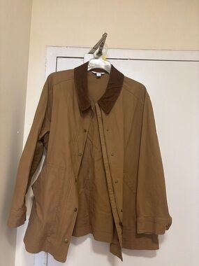 Old Navy Tan Utility Jacket with Corduroy Collar